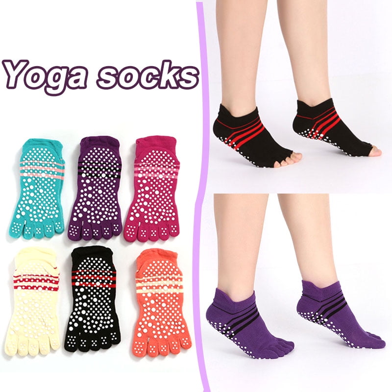 New Five Toes Yoga Sock Non-Slip Pilates Fitness Gym Exercise Grip Massage Socks 