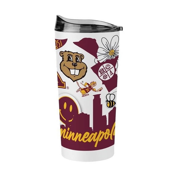 Logo Brands 175-S20PT-63 Minnesota 20 oz Native Powder Coat Tumbler