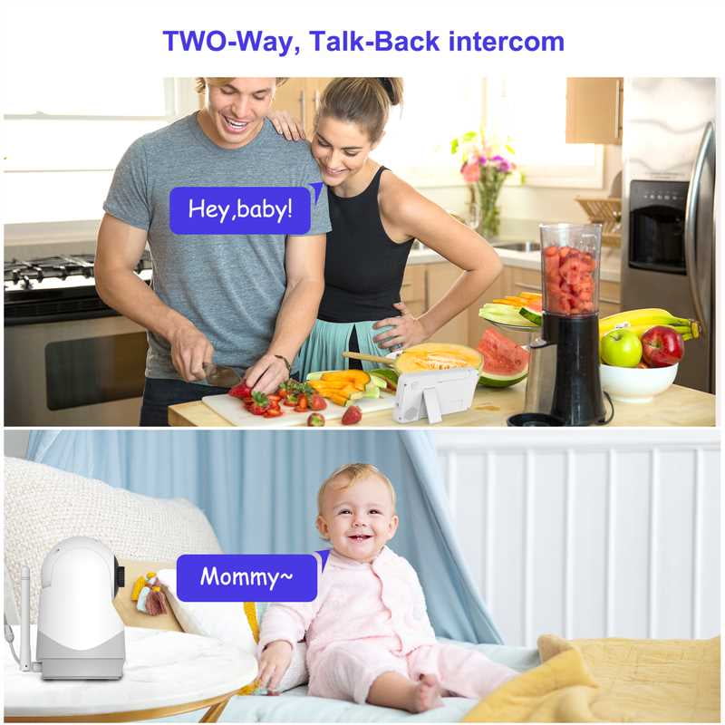 HelloBaby Baby Monitor-HB6256-M-5.0 Inch Video Baby Monitor with Remote Pan and Tilt Function