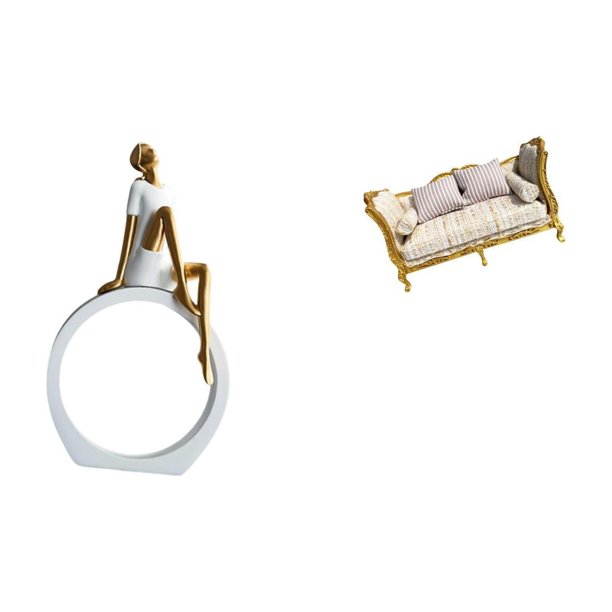 Estatua de niña,Estatuas de mujeres y niñas,figuritas decorativas elegantes,sofá de casa de muñecas,Muebles de casa de muñecas,modelo de sofá de casa de muñecas,decoración,Accesorios