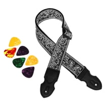 Necvior Guitar Strap Embroidery Shoulder Strap for Bass, Electric & Acoustic Guitar