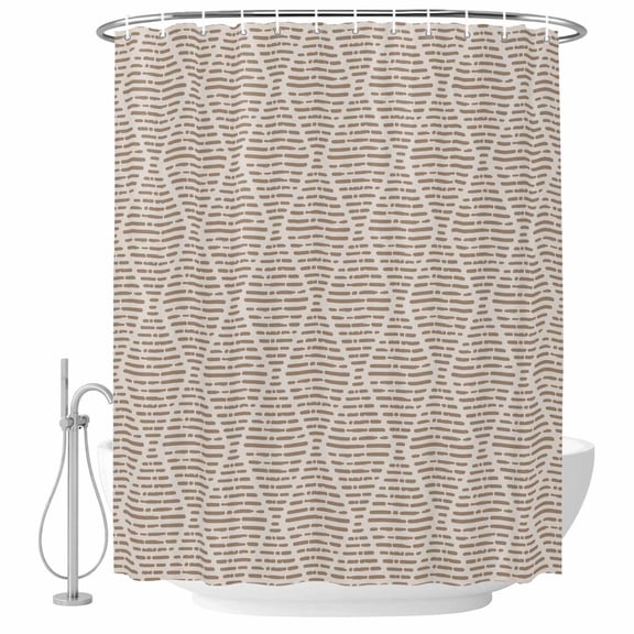 72x78 Inch Shower Curtain Brown Bathroom Decor, Waterproof Fabric Bathtub Bath Curtains Decorative Modern Abstract Art Farmhouse Extra Long Shower Curtain Set with Hooks