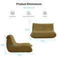 thumbnail image 2 of BALUS Modern Sectional Sofa Togo Sofa Lazy Sofa Foam Couch Floor Sofa Bean Bag Chair for Bedroom, Living Room, Yellow, 2 of 7