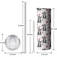 thumbnail image 5 of 20oz Boston Terrier Puppy Dog Skinny Tumblers Stainless Steel Tumbler with Lid and Straw,Vacuum Insulated Double Wall Travel Tumbler Cups with Cleaning Brush for Coffee,Tea, 5 of 6