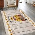 thumbnail image 2 of Area Rugs for Living Room 4x6 Ft, Vintage Sunflower Truck Non Slip Area Rugs for Kitchen Bedroom Entryway, Wooden Summer Botanical Floral Retro Washable Carpet Runner Rug Floor Mats for Bedroom, 2 of 8
