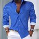 thumbnail image 1 of Camisa de hombre 2024 de manga larga con cuello casual, nueva camiseta para exteriores de moda y cómoda para hombre en talla grande 6XL, 1 of 6