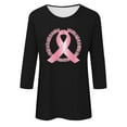 thumbnail image 4 of Alkepwun Womens Breast Cancer Awareness T Shirts Pink Ribbon Support T-Shirt Breast Cancer Shirt Inspirational Tees 3/4 Sleeve Tops, 4 of 4