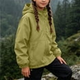 thumbnail image 6 of FAVIPT Waterproof Jacket for Girl Adjustable Drawstring Windproof Hooded Jackets Zip Up Outdoor Coat with Zipper Pockets Green,7-8 Years, 6 of 7