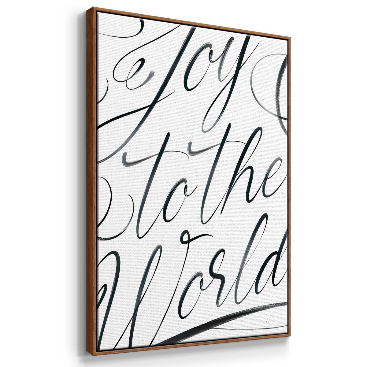 Joy To The World - Framed Gallery Wrapped Holiday Canvas - 27 x 41 - Rosewood Frame