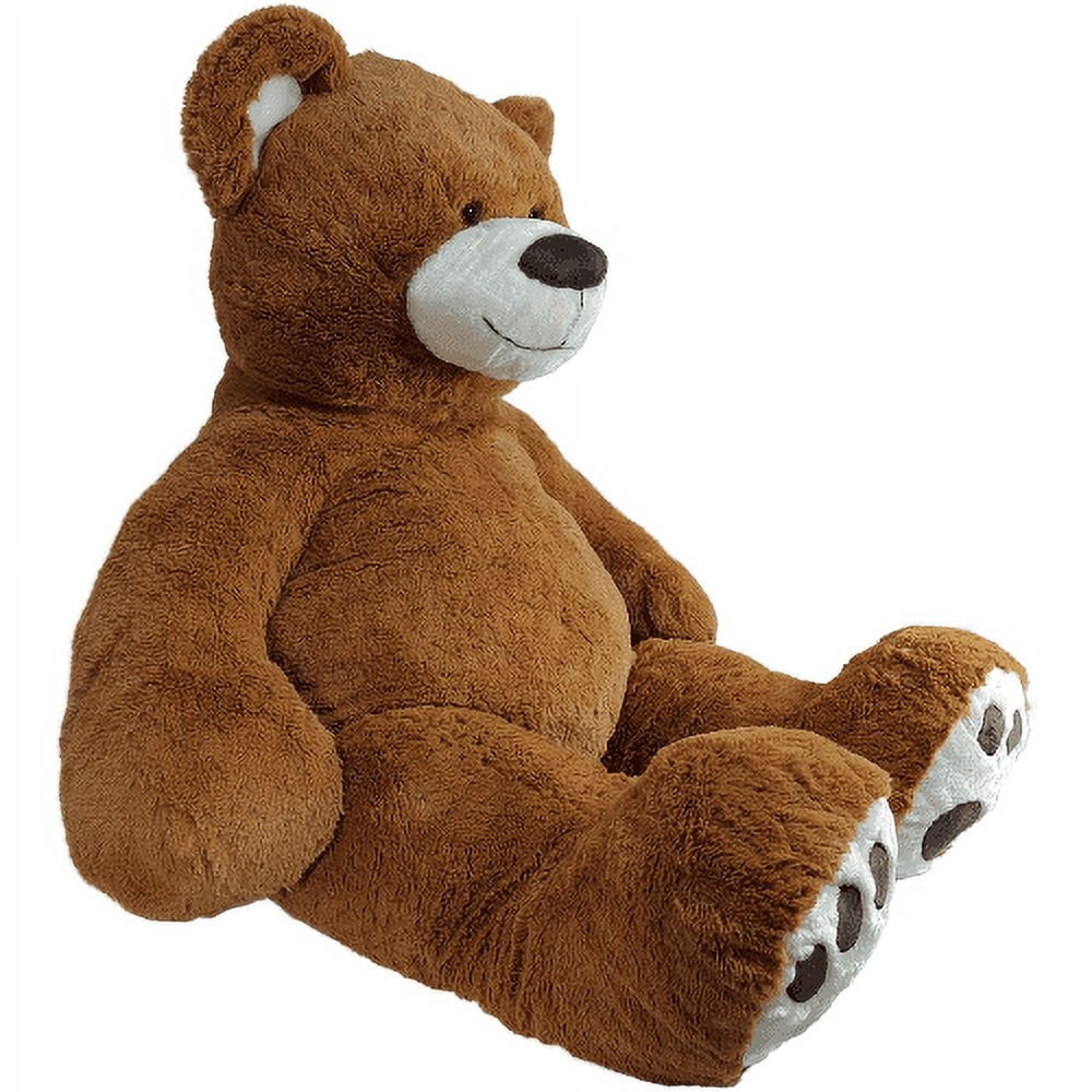 Anico Large Soft Stuffed Fluffy 5ft Teddy Bear Chocolate Brown Embroidered Paws Fits 2XL Shirt Walmart