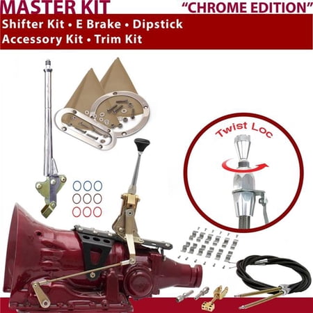 American Shifter 4L80E Shifter Kit 6 in. E Brake Cable Clamp Trim Kit Dipstick for D44DA