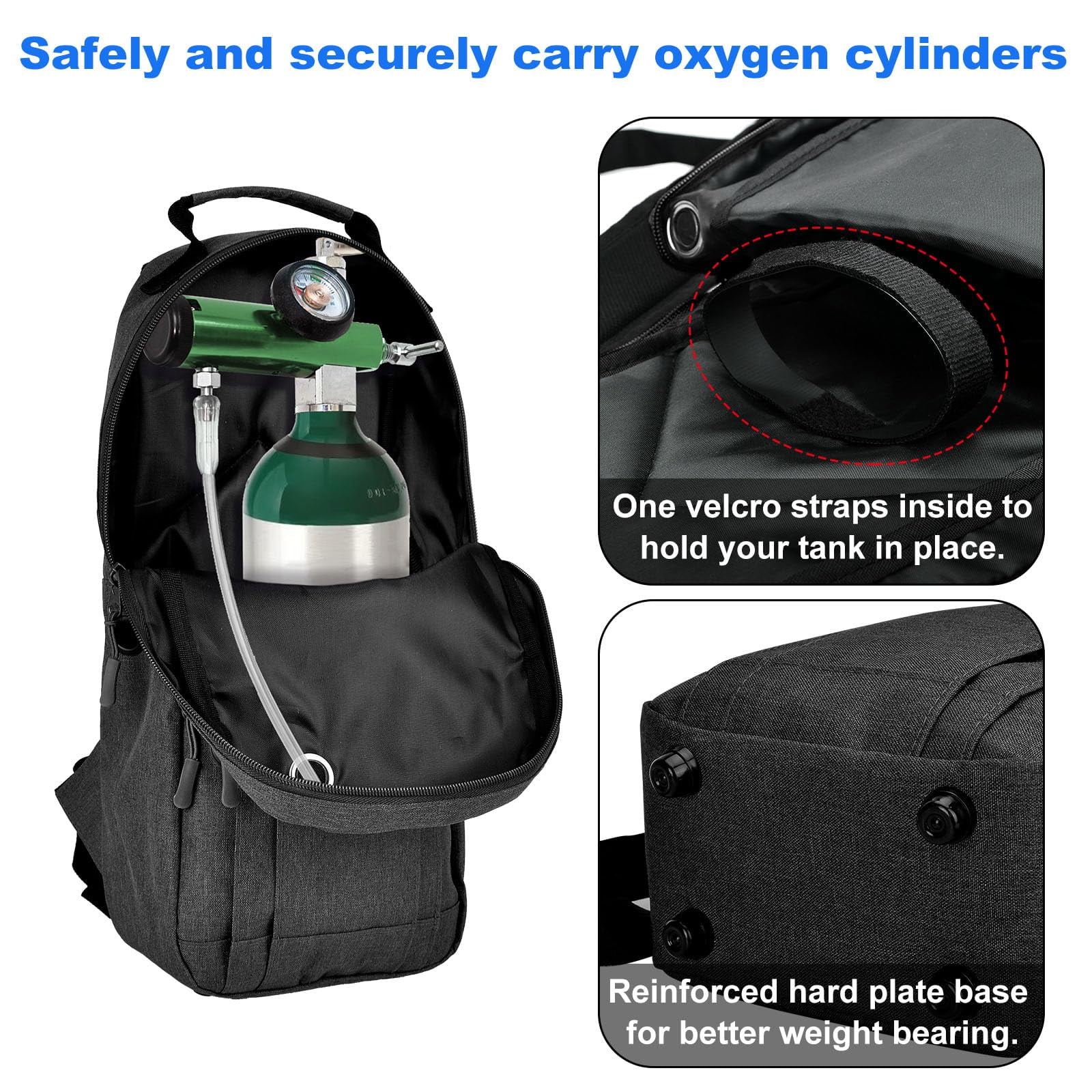Portable Oxygen Tank Backpack for Small Size M2, A/M4, ML6, B/M6, M7, C/M9 Cylinders