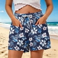 thumbnail image 2 of Erwazi Shorts for Women Hawaiian Printed Drawstring Waist Casual Summer Shorts Outfits with Pockets, 2 of 6