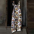 thumbnail image 1 of EANJE Halloween Jumpsuits for Women Wide Leg Scary Gothic Skull Floral Graphic Overalls Sleeveless Womens Romper Straps Jumpsuit Loose Bib Overalls Fall Clothes Dark Gray 3XL, 1 of 1