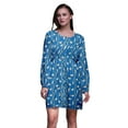 thumbnail image 1 of Bimba Robe Midi à Boutons Feuilles Bleues & Canard Colvert Chemise Femme Été Tunique Décontractée-Moyenne, 1 of 7