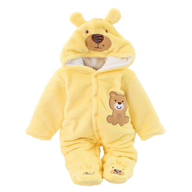 Combinaison d'Hiver pour Garçons Bébé Pyjama à Capuche Épais Combinaison de Neige Chaude Douillette Douce