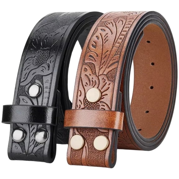 Vjnyvs 3.8cm Belts Without Buckle Western Leather Belt Strap for Men Women Cow Western Belts Men's Waist Belt Strap Accessories for Jeans Pants