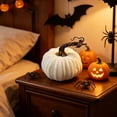 thumbnail image 6 of Hvmvliv Simulated Pumpkin Decoration,Halloween Thanksgiving 4.72in Faux Velvet Fabric Pumpkin Decor Cabinet Display,Versatile Centerpiece for Home,Table,Party White, 6 of 7