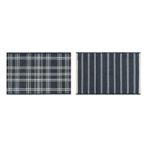 Better Homes & Gardens, Navy-Blue Plaid & Stripes Reversible Indoor/Outdoor Scatter Rug, 2' x 3'