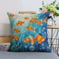 thumbnail image 7 of goldfish fish sea Linen toss pillowcase Decoration pillowcase Gift preferred 24x24" Cushion cover 4 set Sofa pillowcase Sofa bedroom living room car, 7 of 7