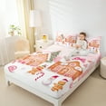 thumbnail image 4 of Manfei Cute Gingerbread Man Twin Sheet Sets,Merry Christmas Twin Fitted Sheet,Xmas Candy Cane Flat Sheet For Girls,Ultra Soft Home Decor,3 Pieces, 4 of 7