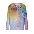 thumbnail image 4 of Nouveaux Hauts pour Femmes 2023 Mode Dames Chandail en Molleton à Manches Longues Col Rond Imprimé Blouse Pull-Over Coupe Décontractée Chandail en Molleton Oversize pour Femmes, 4 of 5