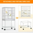 thumbnail image 3 of Yiwa 41" Steel Frame Bird Cage, Large Metal Parrot Cage with Play Open Top, Rolling Stand, and Slide-Out Tray for Indoor Macaws, Cockatiels, and Conures, 3 of 8