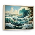 thumbnail image 2 of Designart "Of Wonder Coastal waves Waves painting I" Nautical & Beach Floater Framed Canvas Art Print, 2 of 7