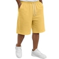thumbnail image 2 of VV AVEORS Baggy Sweat Shorts Men Wide Leg, Cotton Gym Shorts Long Below Knee With Pocket, Oversized Loose Y2K Casual Athletic Yellow 3XL, 2 of 7