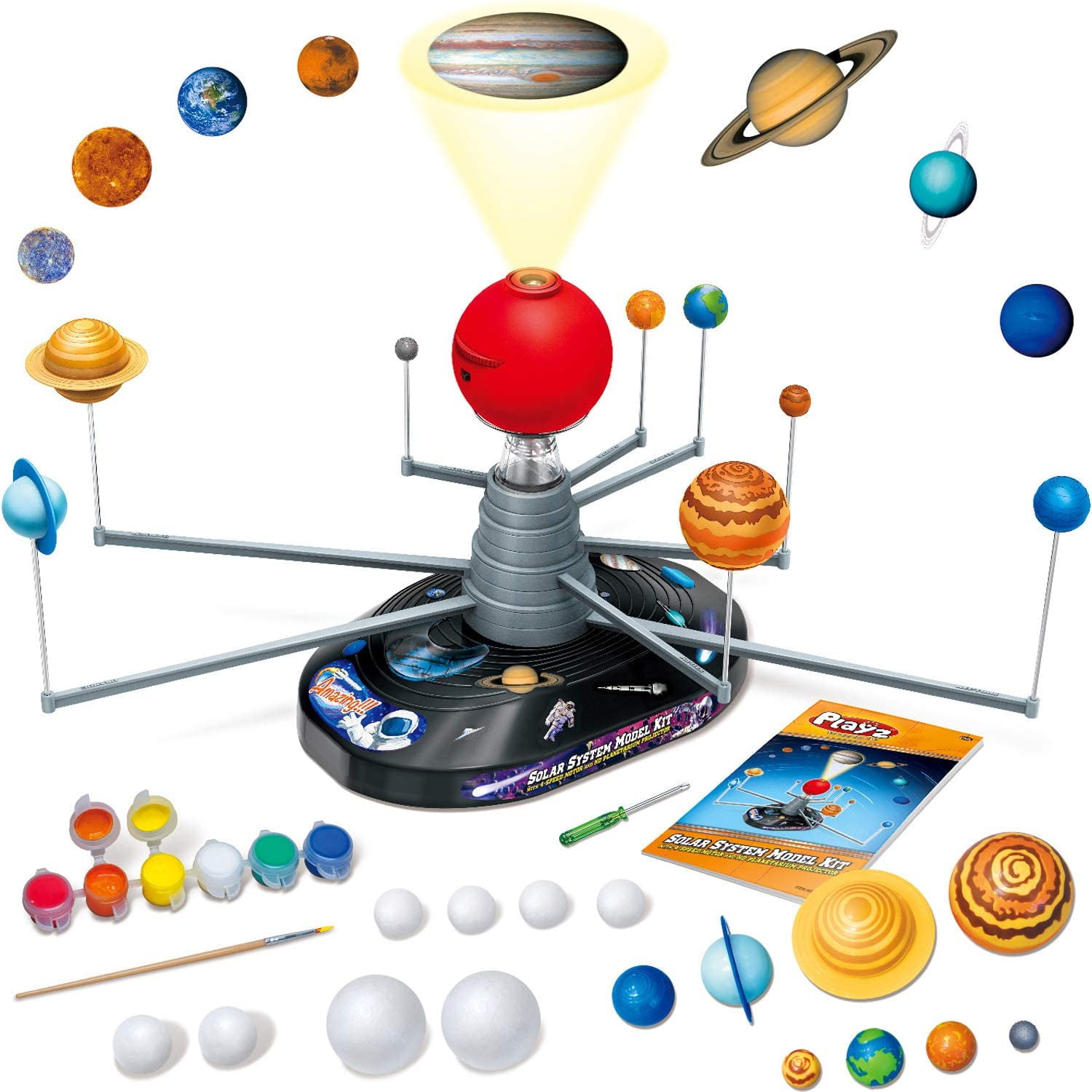 Solar System Project Kit Playz Solar System Model Kit with 4 Speed Motor, HD Planetarium