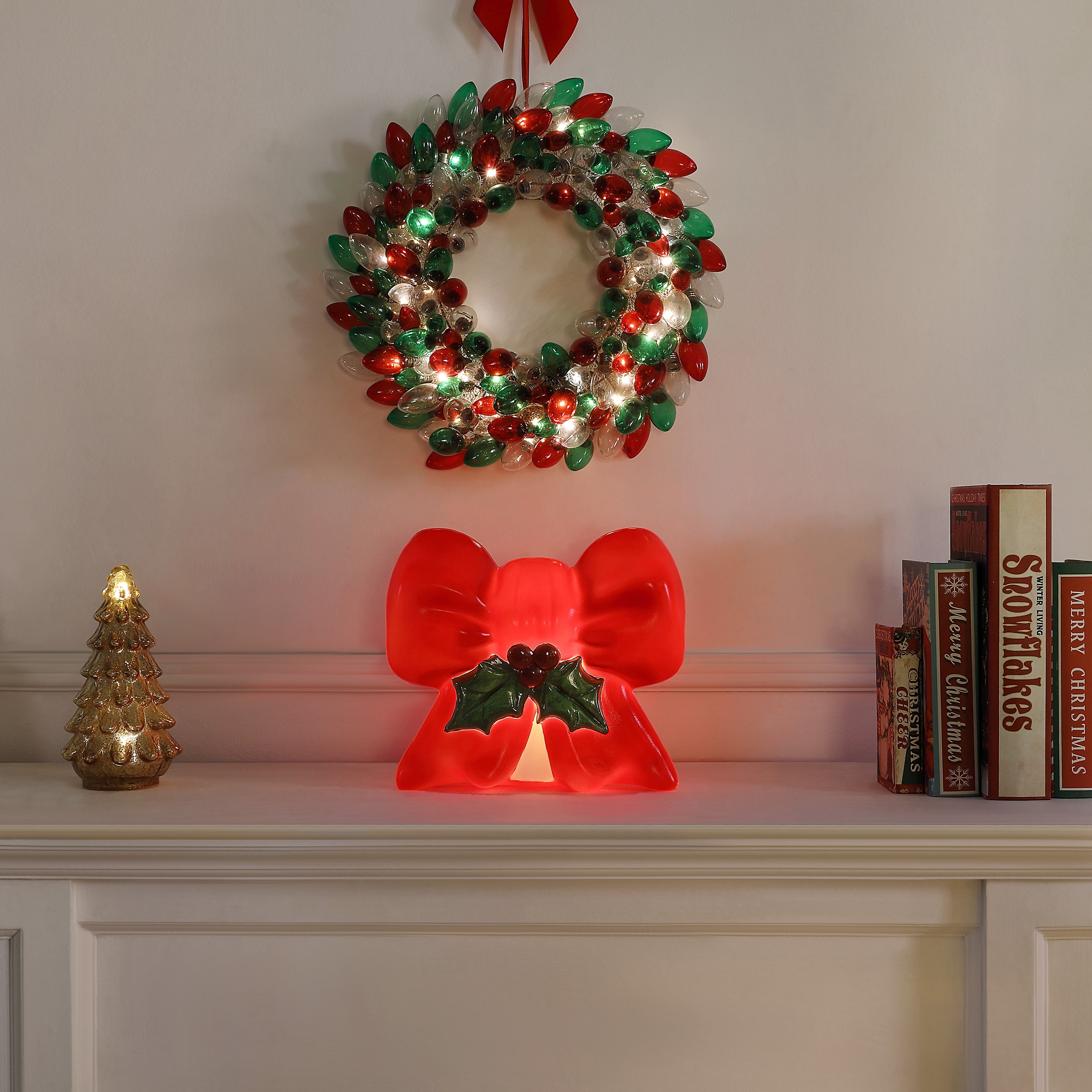 Mr. Christmas 11" Red LED Blow Mold Bow Decoration