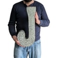 thumbnail image 2 of Huge 20" Metal Letter "J" Wall Decor, Silver with Rusted Edges, Galvanized Wall Mountable Decoration for Country, Mid-Century, or Farmhouse Themed Room or Event, 2 of 6