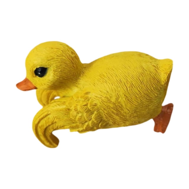Estatua de pato trepador con forma de maceta de resina, adorable figura pequeña en micropaisaje Amarillo