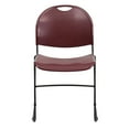 thumbnail image 5 of Flash Furniture 5 Pack HERCULES Series 880 lb. Capacity Burgundy Ultra-Compact Stack Chair with Black Powder Coated Frame, 5 of 14