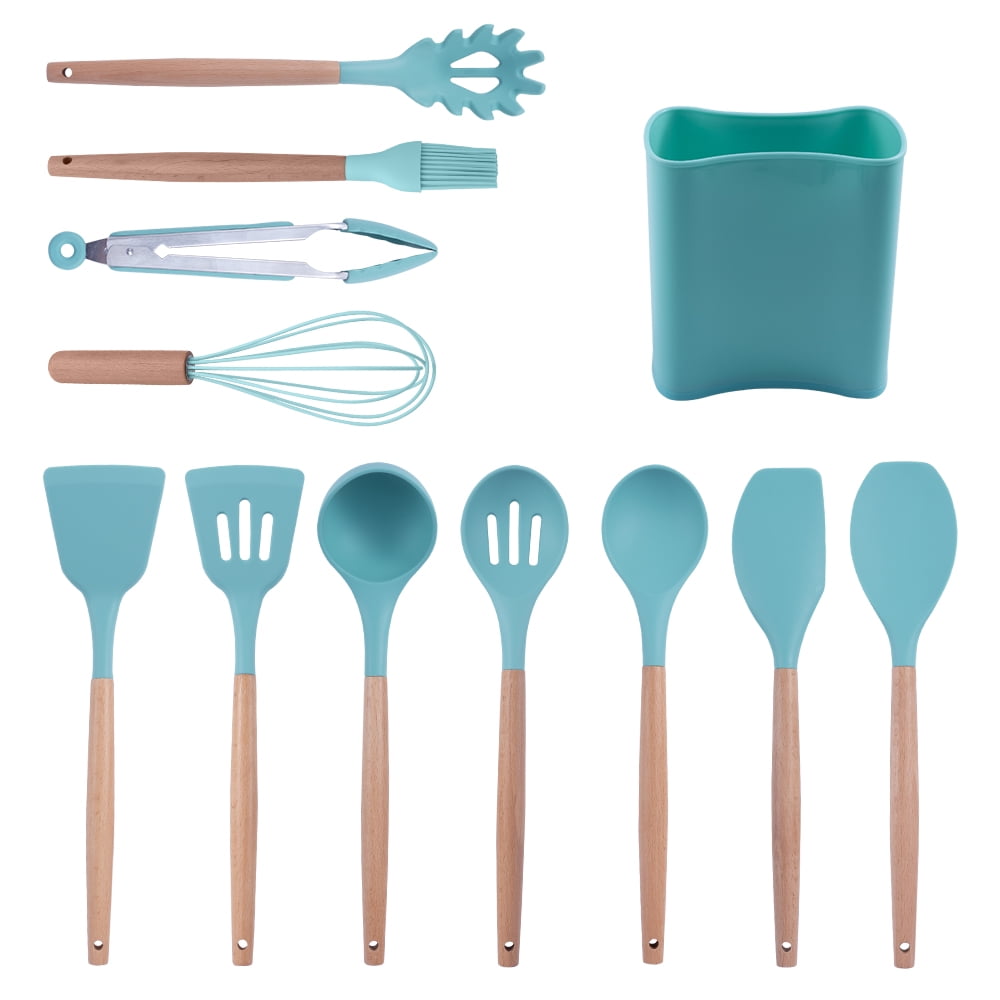 Home Shark 12-Piece Silicone Kitchen Utensils Set(Off White)