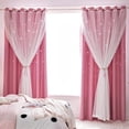 thumbnail image 2 of Cortinas Tongcan Pink Star para habitación de niños y niñas, 135 x 215 cm, 2 paneles, 2 of 6