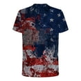 thumbnail image 5 of Pompotops Mode Femmes Col Rond Casual Manches Courtes Drapeau Américain Tops T-shirt Chemisier, 5 of 5
