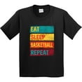 thumbnail image 3 of Inktastic Eat Sleep Basketball Repeat Youth T-Shirt, 3 of 5