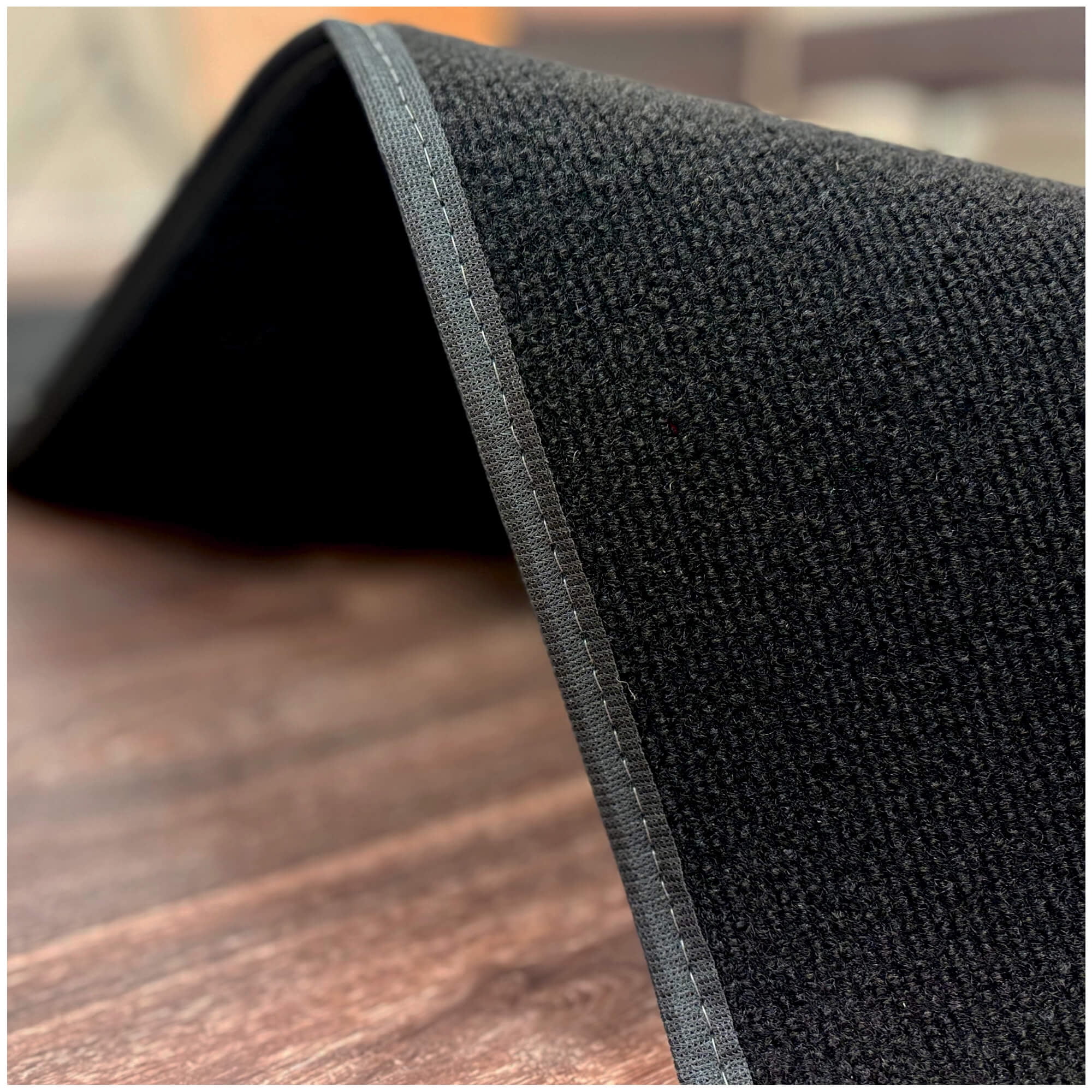 Koeckritz Rugs 12'x18' Black Indoor-Outdoor Slim Economy Area Rug, Durable & Practical