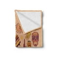 thumbnail image 2 of Hispanic Soft Flannel Fleece Throw Blanket, Latin American Themed Folkloric Cartoonish Items as Heart Shape Print, Cozy Plush for Indoor and Outdoor Use, 50" x 70", Peach and Multicolor, by Ambesonne, 2 of 5