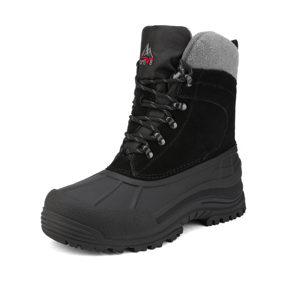NORTIV 8 Mens Winter Insulated Waterproof Snow boots Rugged Winter Outdoor Hiking Boots Men's Work Boot