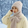 thumbnail image 4 of Integrated Ear Protection Windproof Cap Scarf, Elastic Warm Ear Protection Knitted Beanie Hats, Winter Hat and Scarf Set, 4 of 6