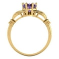 thumbnail image 4 of 1.06 ct Heart Cut Simulated Alexandrite Claddagh 18K Yellow Gold Womens Engagement Ring, 4 of 5