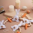 thumbnail image 3 of 39.37inch Happy Easter Bunny Carrot Garland, Felt Banner with Wooden Beads, Rustic Spring Decor for Mantle, Fireplace, and Party Decorations, 3 of 9