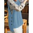 thumbnail image 5 of Women'S Round Neck Sleeveless Pullover Ribbed Knit Sweater Vest Top  Blue L, 5 of 7