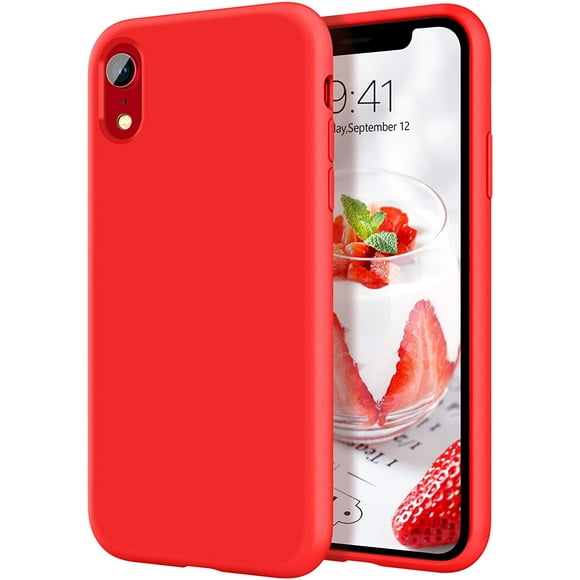 iPhone XR Cases, iPhone XR Case FYBTO Slim Lightweight Smooth Liquid Silicone Soft Gel Rubber Microfiber Lining Cushion Texture Cover Shockproof Protective Phone Cases for iPhone 10 XR, Light Blue