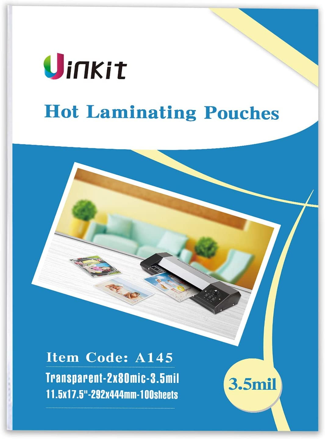 Uinkit Thermal Laminating Pouches 100 Sheets Large Quantity Packaging