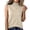 Beige, variant on Women's Turtleneck Sleeveless Sweater Slim Fit Kniited Mock Neck Sweater Tanks Solid Stretchy Casual Basic Layer Tee Fall Winter Undershirts Khaki Medium
