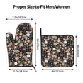 thumbnail image 3 of Bingfone Floral Insects Print Oven Mitts Pot Holders Set 2 PCS for Kitchen for Cooking Grilling Baking BBQ Pot Holders Cook Essentials, 3 of 7