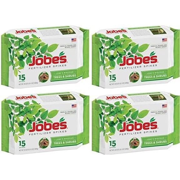 Jobe's Tree Fertilizer Spikes, 16-4-4 Time Release Fertilizer for All Shrubs & Trees, 15 Spikes per Package - 4